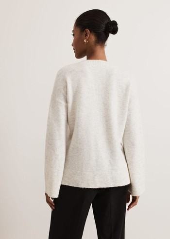 Phase Eight Olivia V Neck Alpaca Knitwear Grey Canada | LHZYNB-460